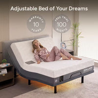 Gray Twin XL Adjustable Bed Frame with 12 In.Cooling Gel Memory Foam Mattress, Massage, USB, Under-Bed Light, Remote/App