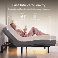 Gray Twin XL Adjustable Bed Frame with 12 In.Cooling Gel Memory Foam Mattress, Massage, USB, Under-Bed Light, Remote/App
