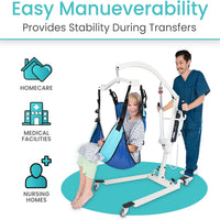 Electric Patient Lift Built for Safe Home Transfers, 400lb Capacity, LCD Display, Swan Neck Design