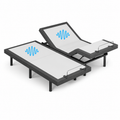 Adjustable Bed Frame with Wireless Remote - Comfortable Zero Gravity Massage with Head & Foot Incline, Dual USB Charge & Under-Bed Nightlights - Powder Coated Split King Adjustable Base
