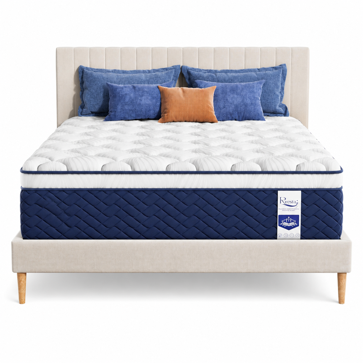 Firm Queen Mattress 14 Inch - Hotel Collection Hybrid Mattress with 7-Zone Support for Spinal Alignment, Extra Back & Hip Support, Fiberglass-Free, Certipur-Us Certified, 365-Night Trial
