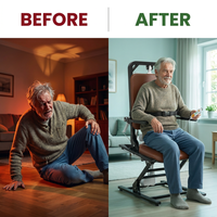 Electric Chair Lift, Stand up Independently from Floor, Support up to 440 LBS for Home/Care Center, Lift Elderly from Floor — Before & After