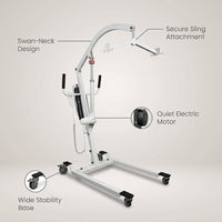 Electric Patient Lift for Home - Transfer Assist Device - Medical Transport Aid - Portable Lifter for Elderly, Bariatric, Handicap, Men & Women — infographic
