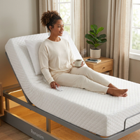 Gray Twin XL Adjustable Bed Frame with 12 In.Cooling Gel Memory Foam Mattress, Massage, USB, Under-Bed Light, Remote/App — Lifestyle