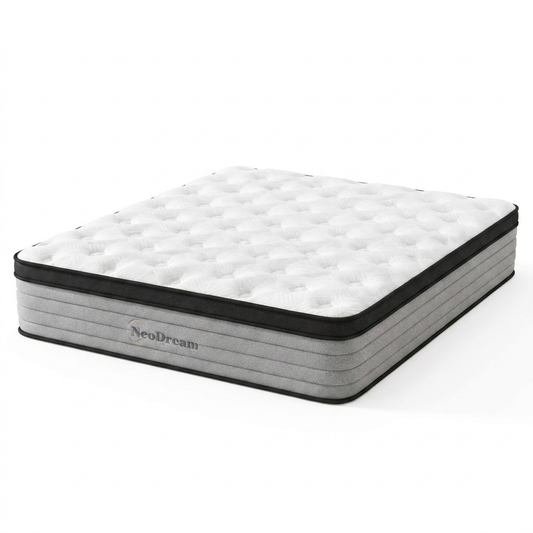King Size Mattress, 14 Inch King Mattress in a Box, Hybrid Matress with Memory Foam & Individual Pocket Springs, Medium Firm Feel, Edge Support, Motion Isolation, Pressure Relief — Studio Shot