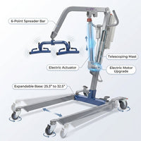 Portable Hydraulic Patient Lift for Home Use - 6 Point Spreader - with Electric Upgrade - Expandable Base, Compact — How It Works