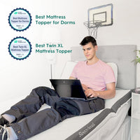 Full Size 3 Inch Mattress Topper Super, Thick Cooling Gel & Copper-Infused Memory Foam for College Dorm, Pressure Relief, Removable Washable Cover, Certipur-Us Certified (Full 3")
