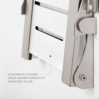 Silhouette Comfort Folding Wall Mount Shower Bench Seat with Arms, White Seat with Matte Black Frame