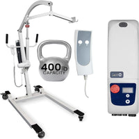 Electric Patient Lift Built for Safe Home Transfers, 400lb Capacity, LCD Display, Swan Neck Design